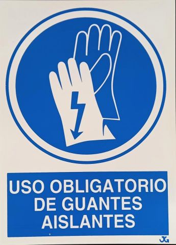 SEÑAL USO OBLIGATORIO GUANTES AISLANTES 21X29CM