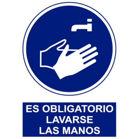 SEÑAL OBLIGATORIO LAVARSE LAS MANOS 21X29CM