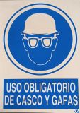 SEÑAL USO OBLIGATORIO CASCO Y GAFAS 21X29CM
